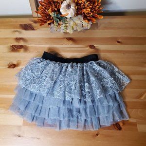 She's cool girls -  Lace Layered Skirt Gray Size 10